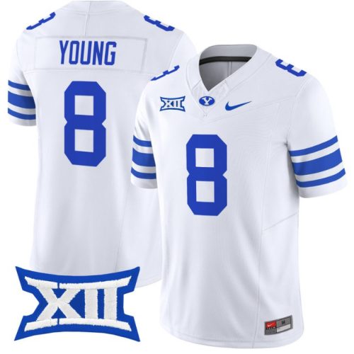 Steve Young Jersey #8 BYU Cougars Vapor Limited College Football Stitched White HAHCTGXV