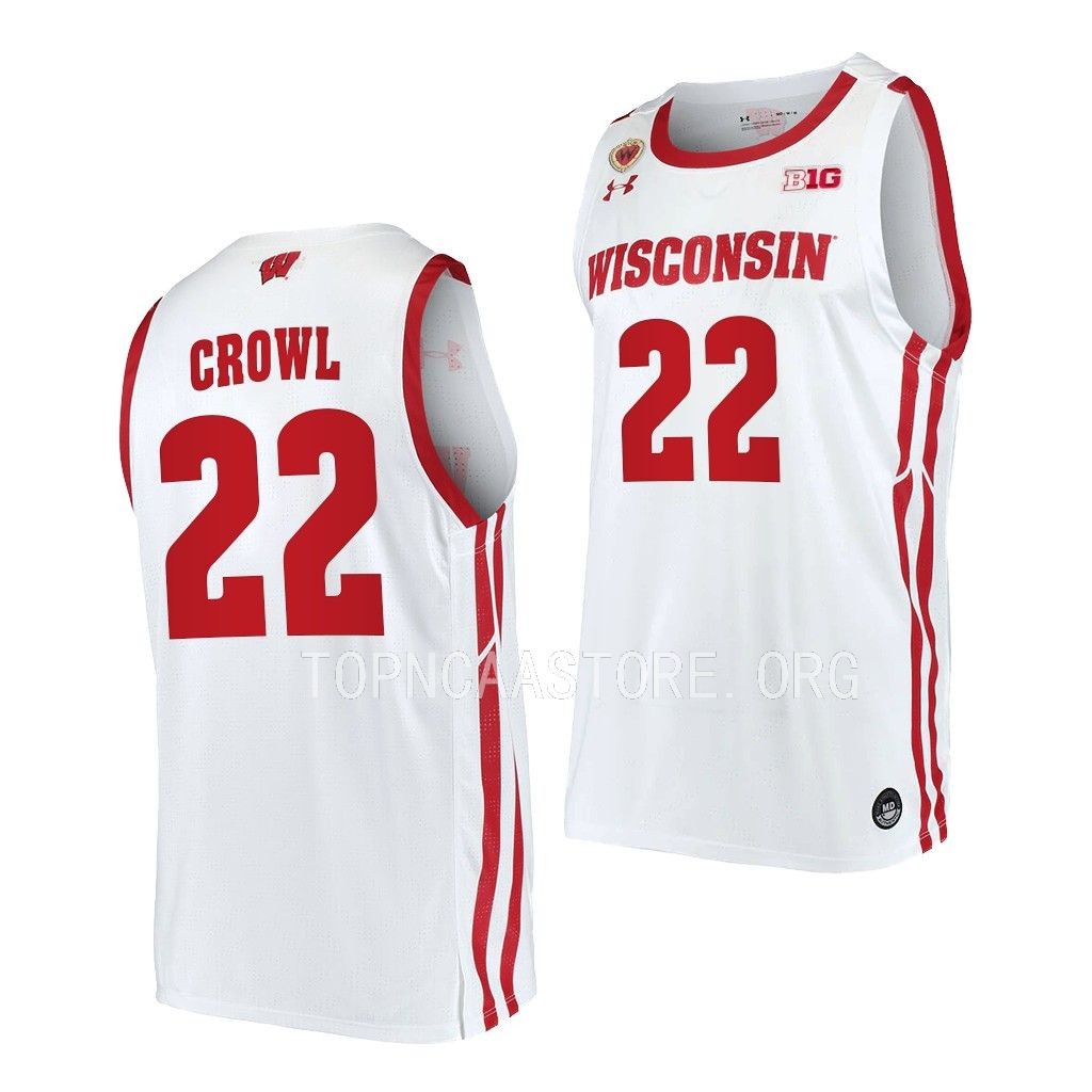 Steven Crowl Wisconsin Badgers #22 White Home Jersey 2022-23 ZX1MBGXV