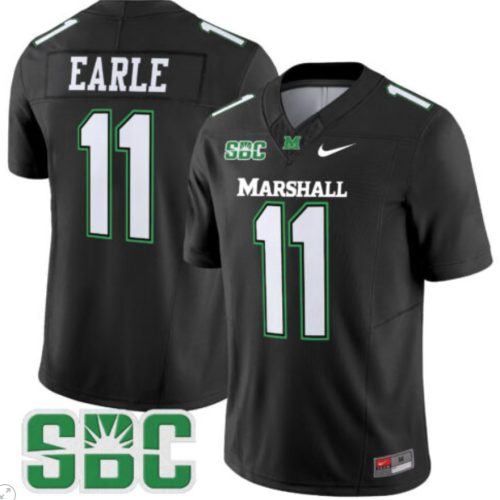 Stone Earle Jersey #11 Marshall Thundering Herd Vapor Limited Football Black 5IPGBGXV