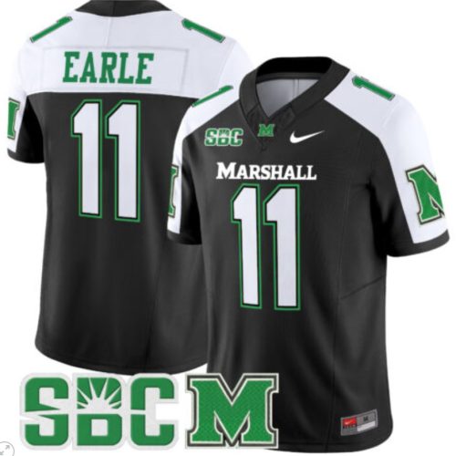Stone Earle Jersey #11 Marshall Thundering Herd Vapor Limited Football Black Alternate SYPZLGXV