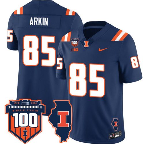Tanner Arkin Jersey #85 Illinois Fighting Vapor Limited College Football Stitched Navy 2FLJUGXV