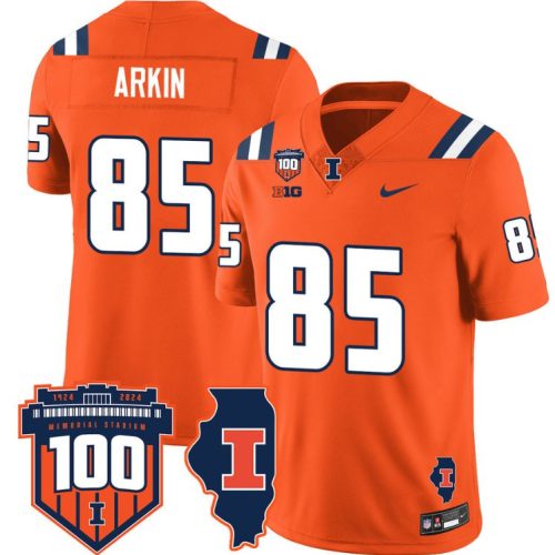 Tanner Arkin Jersey #85 Illinois Fighting Vapor Limited College Football Stitched Orange MGYV2GXV