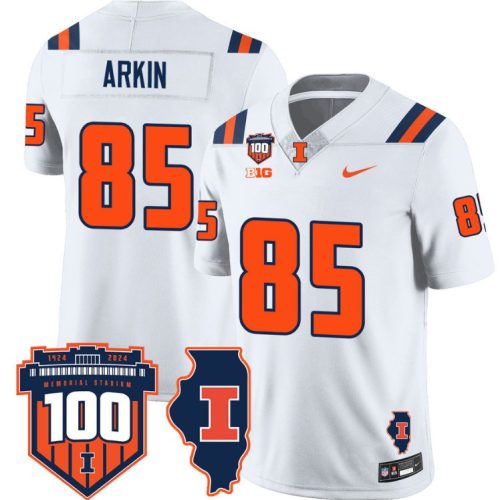 Tanner Arkin Jersey #85 Illinois Fighting Vapor Limited College Football Stitched White RXWF7GXV