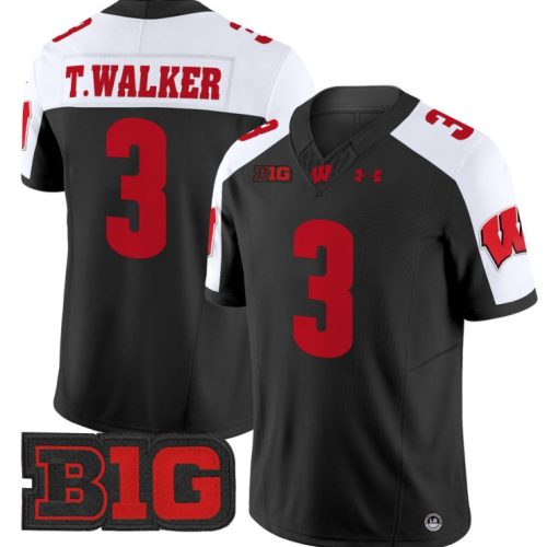 Tawee Walker Jersey #3 Wisconsin Badgers Vapor Football Stitched Black Alternate E5HGMGXV
