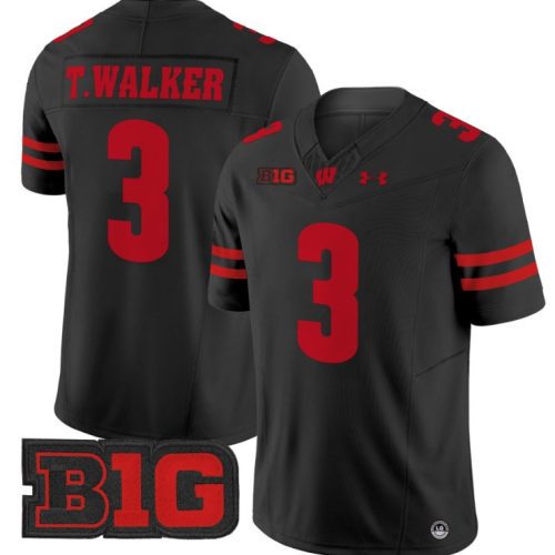 Tawee Walker Jersey #3 Wisconsin Badgers Vapor Football Stitched Black UUTX6GXV