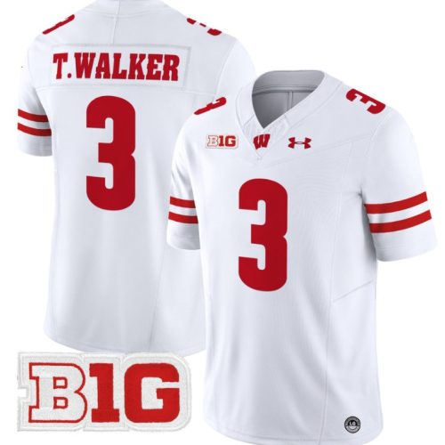 Tawee Walker Jersey #3 Wisconsin Badgers Vapor Football Stitched White 7N4WGGXV