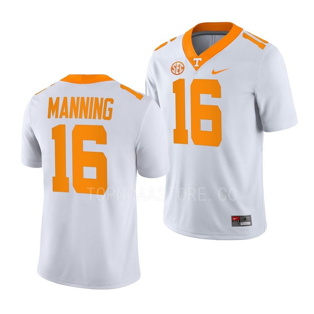 Tennessee Volunteers #16 Peyton Manning College White NILame Jersey FDDYEGXV