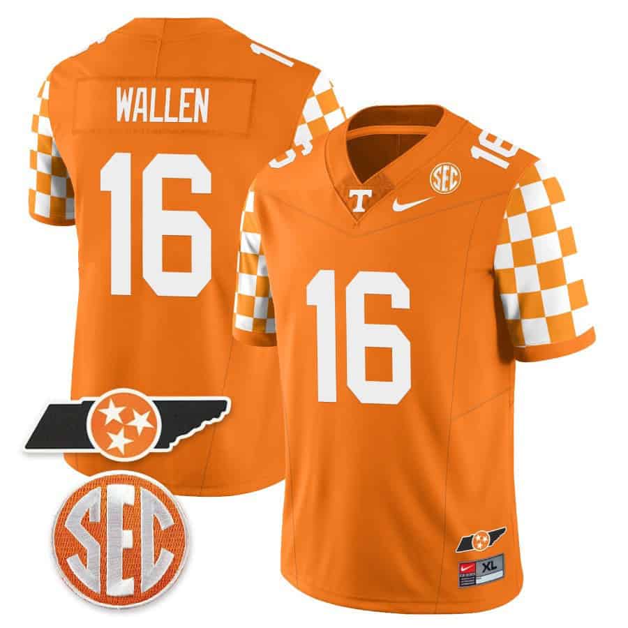 Tennessee Volunteers Checkerboard &amp Alternate Jersey V2 - Stitched #17 S4QJVGXV