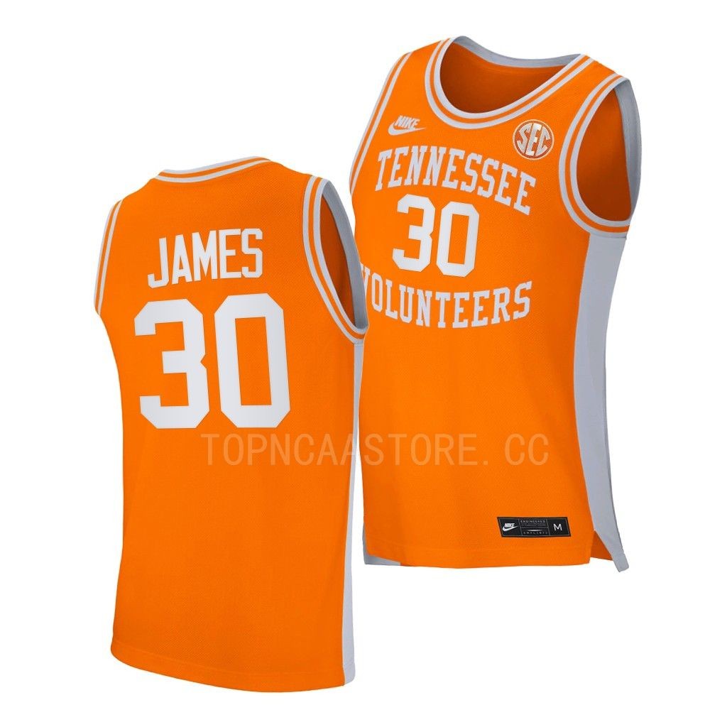 Tennessee Volunteers Josiah-Jordan James Orange #30 Jersey 2022-23 Retro I7EUBGXV