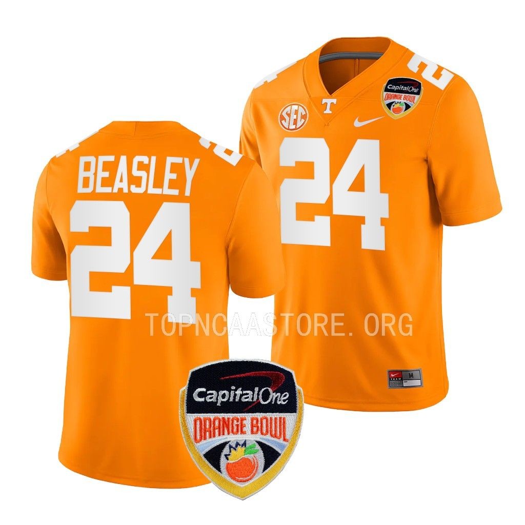 Tennessee Volunteers Orange Bowl Aaron Beasley #24 Orange College Jersey 73JXBGXV