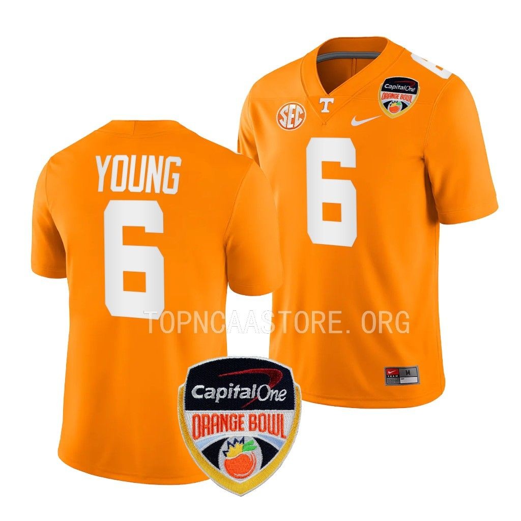 Tennessee Volunteers Orange Bowl Byron Young #6 Orange College Jersey ECRMYGXV