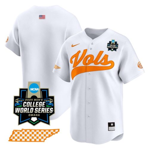 Tennessee Volunteers Team Jersey College World Series Vapor Premier College Baseball White HMS4QGXV
