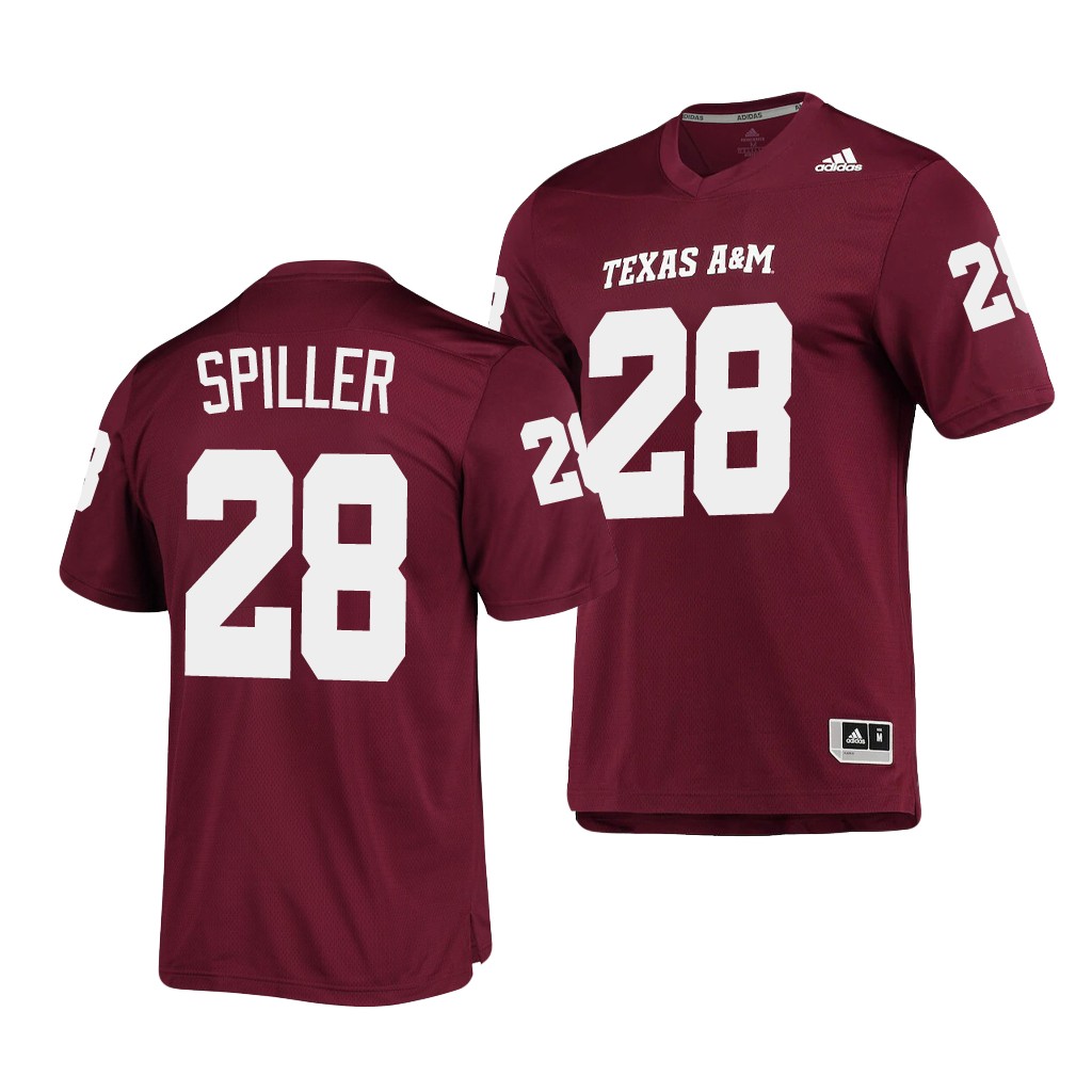 Texas A&ampM Aggies 28 Isaiah Spiller Maroon AEROREADY Jersey E3MRWGXV