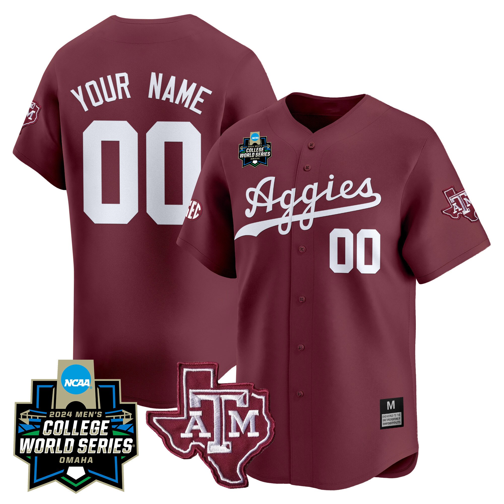 Texas A&ampM Aggies College World Series Vapor Premier Limited Custom Jersey - All Stitched #1 2W64AGXV