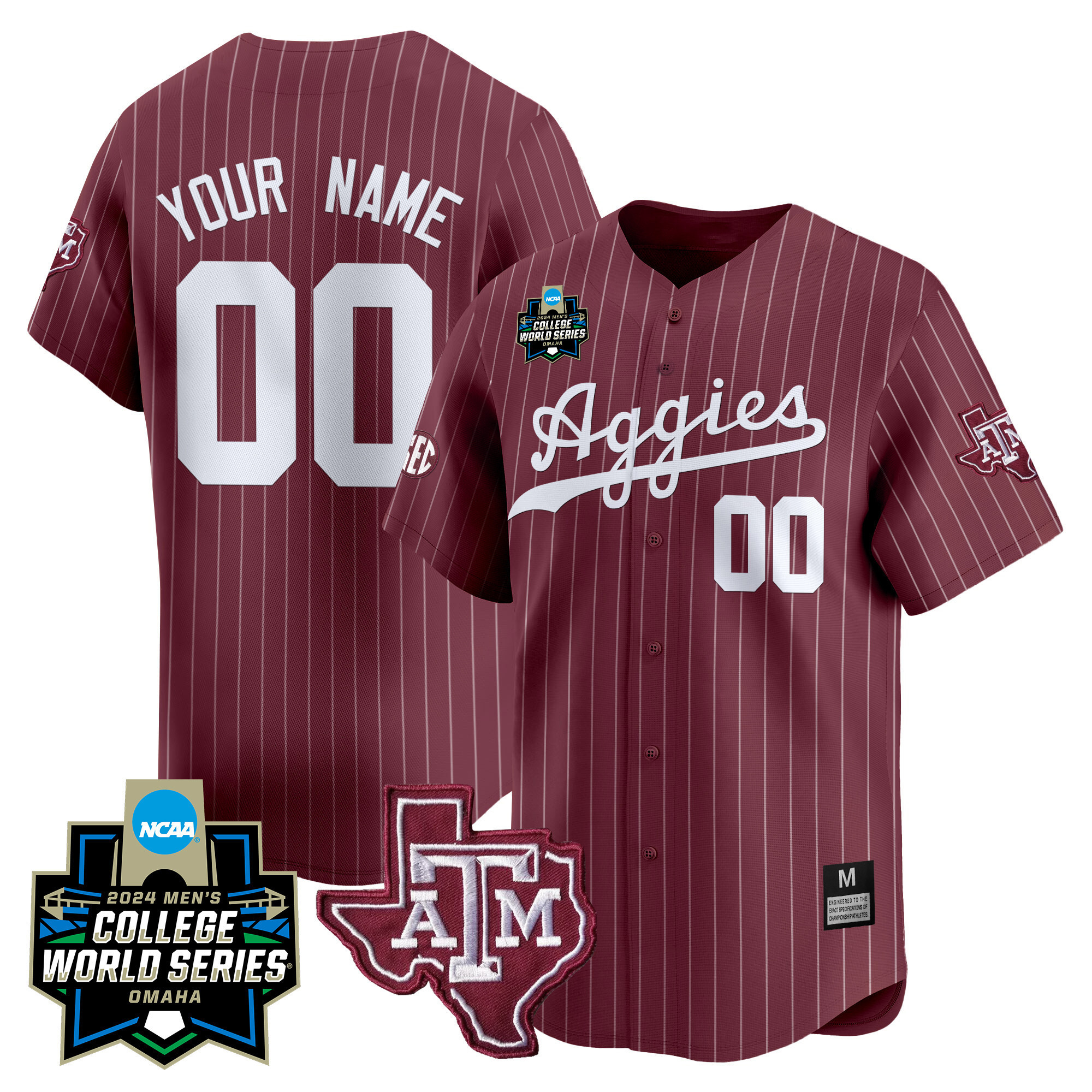 Texas A&ampM Aggies College World Series Vapor Premier Limited Custom Jersey - All Stitched #7 GLQVHGXV
