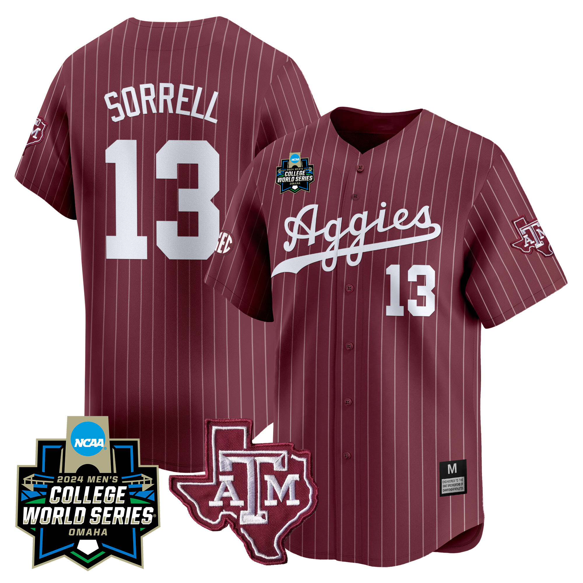Texas A&ampM Aggies College World Series Vapor Premier Limited Jersey - All Stitched #52 TXATTGXV