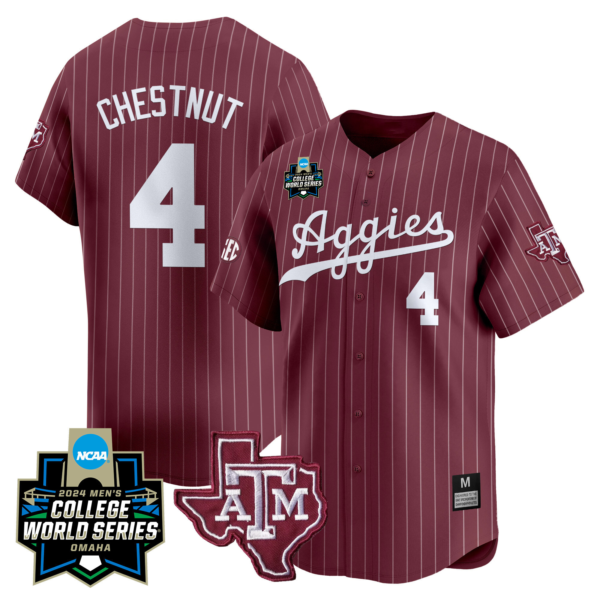 Texas A&ampM Aggies College World Series Vapor Premier Limited Jersey - All Stitched #55 BRWW0GXV