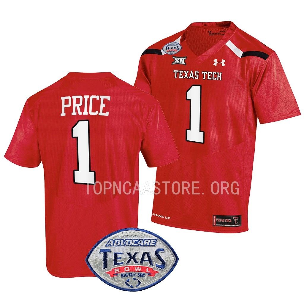 Texas Bowl Myles Price Texas Tech Red Raiders #1 Red Jersey GRNBAGXV
