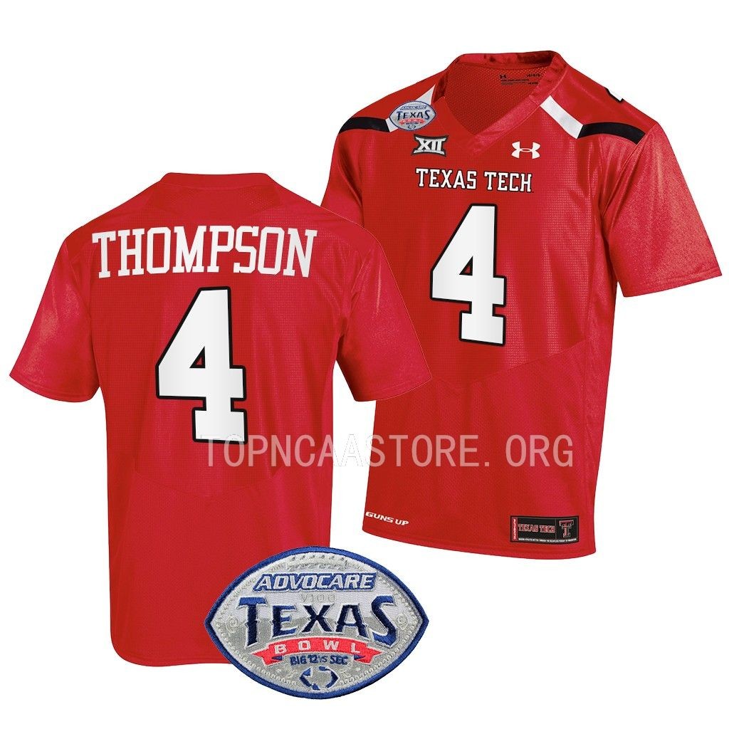 Texas Bowl SaRodrick Thompson Texas Tech Red Raiders #4 Red Jersey AQX6BGXV