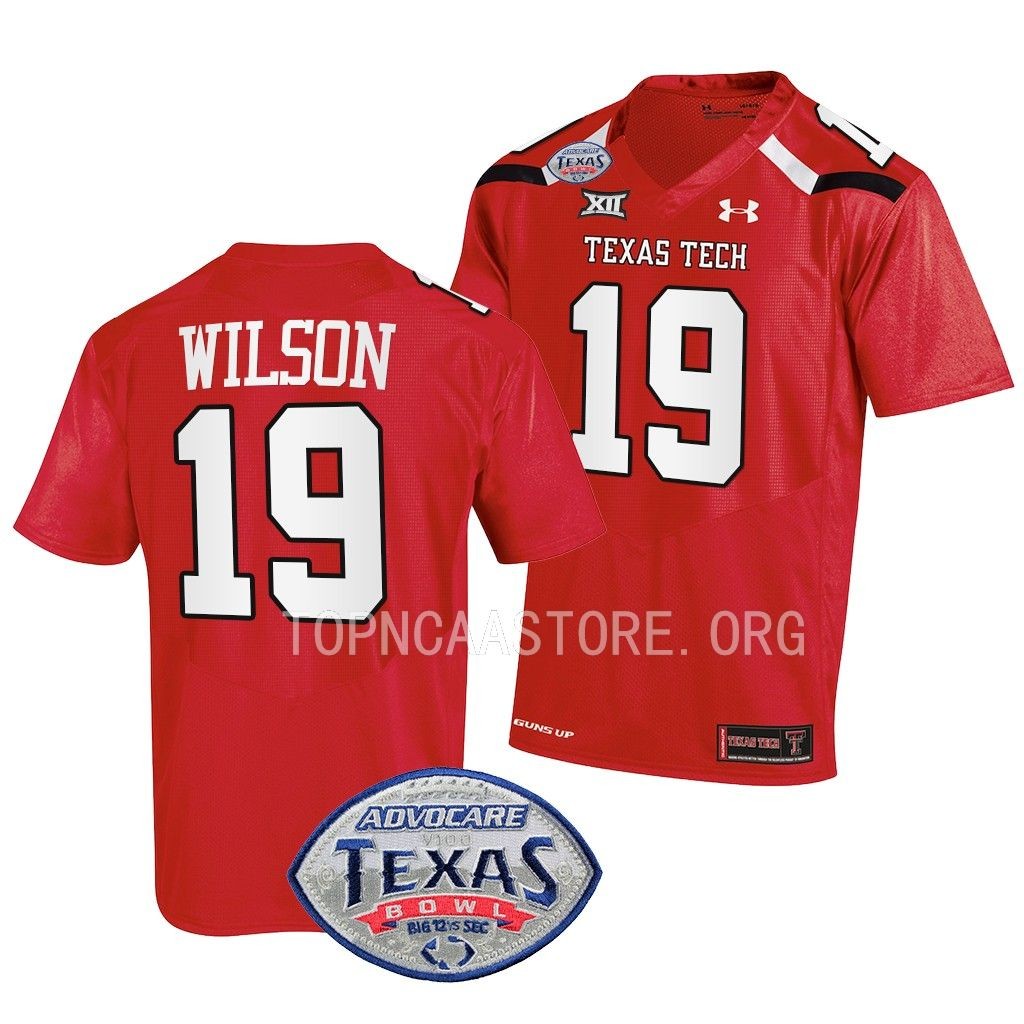 Texas Bowl Tyree Wilson Texas Tech Red Raiders #19 Red Jersey H2B2KGXV