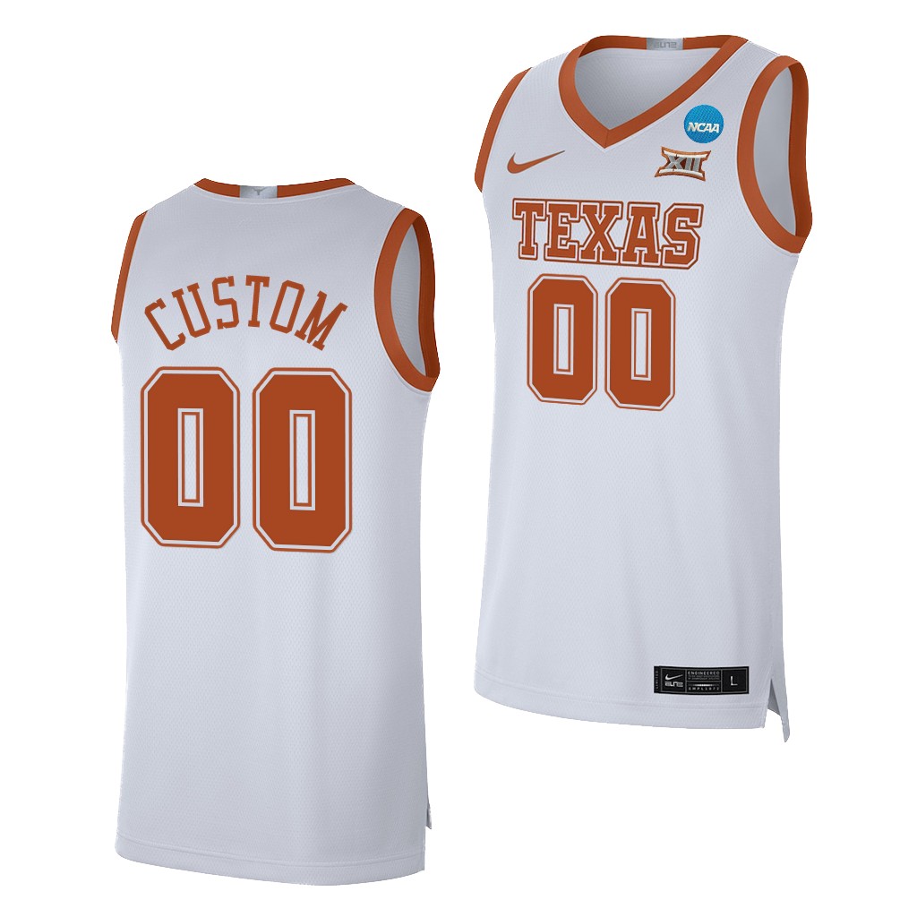 Texas Longhorns #00 Custom March Madness White Mens Jersey G2MWZGXV