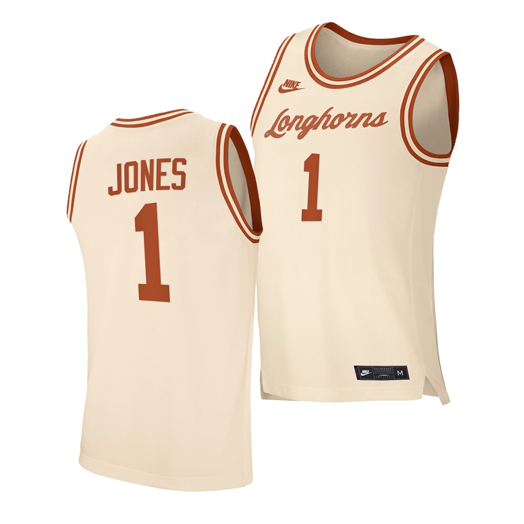 Texas Longhorns Andrew Jones Cream -21 Retro Jersey K7EF8GXV
