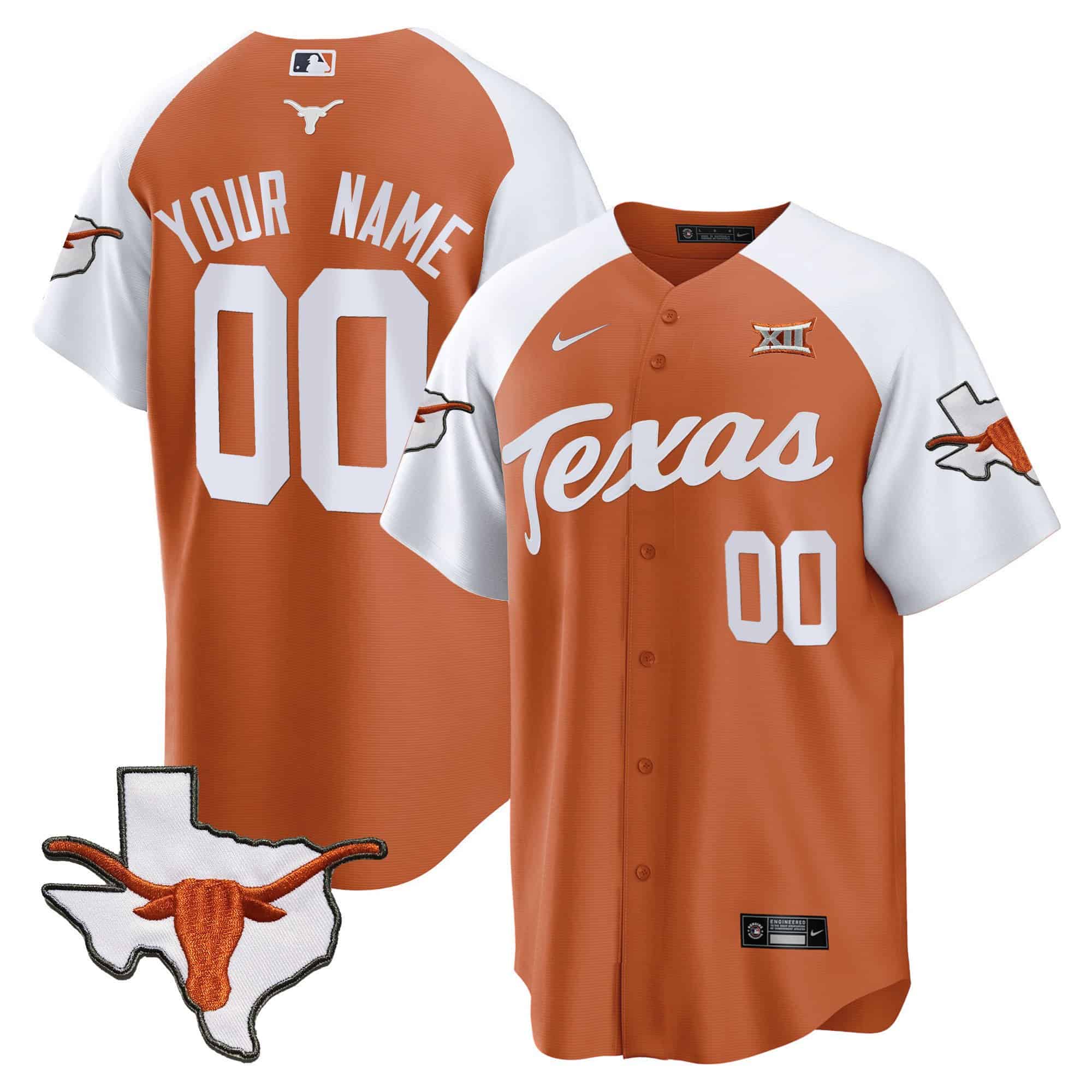 Texas Longhorns Baseball Custom Jersey - All Stitched #1 LV547GXV