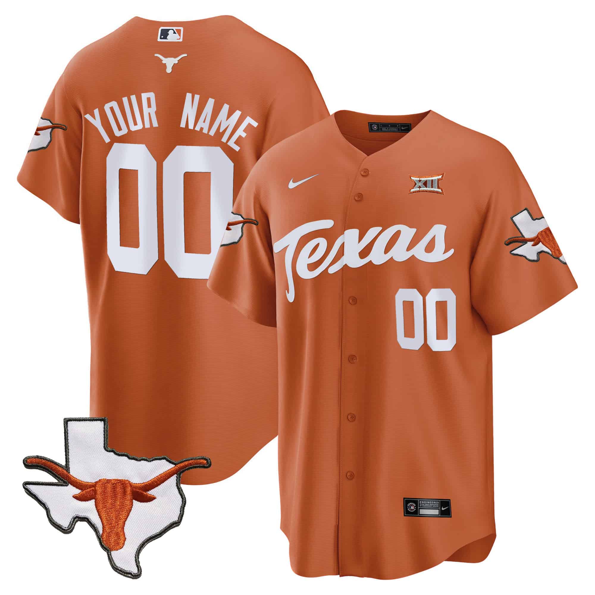 Texas Longhorns Baseball Custom Jersey - All Stitched #2 MRGWOGXV