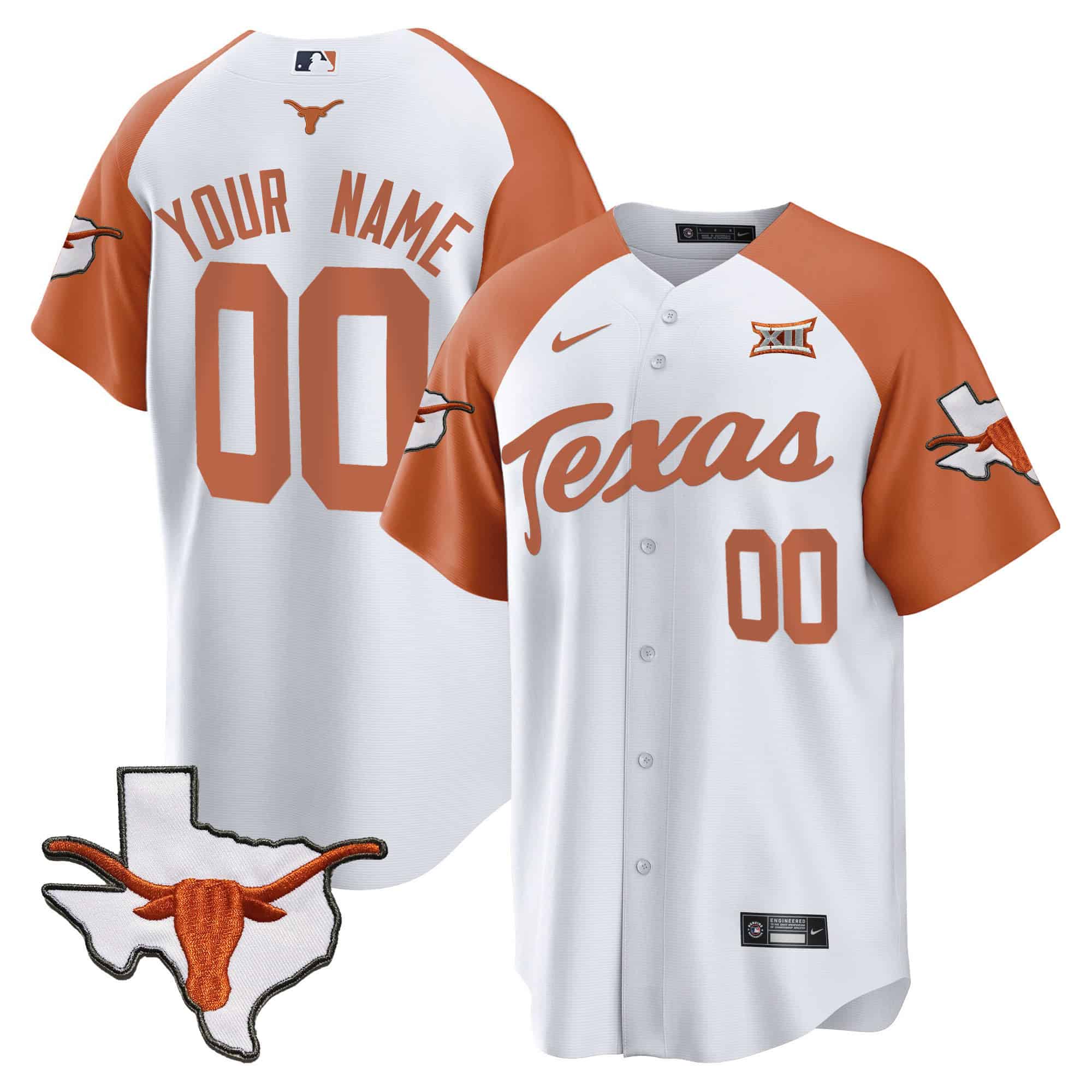 Texas Longhorns Baseball Custom Jersey - All Stitched #6 DCSXTGXV