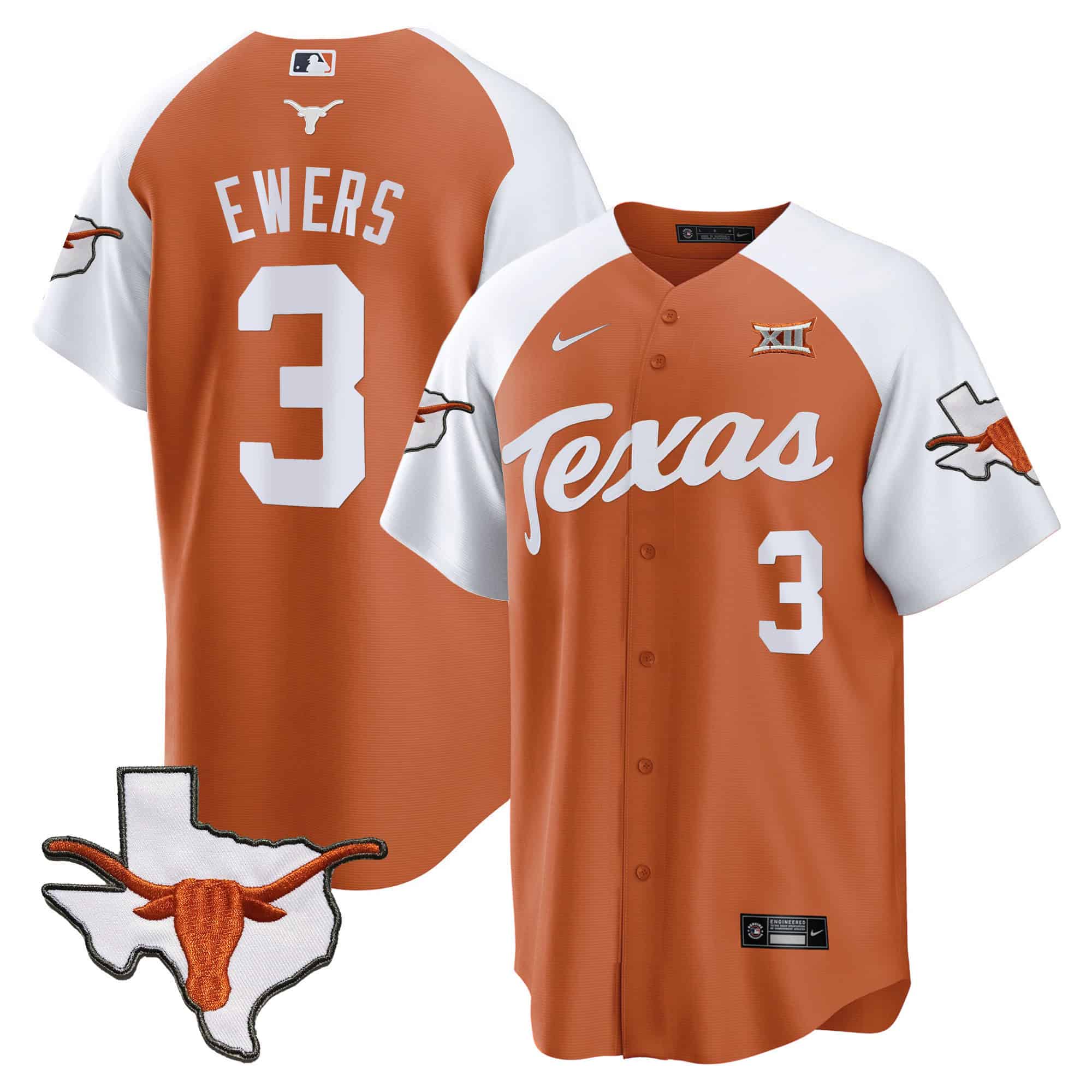 Texas Longhorns Baseball Jersey - All Stitched #2 K4JD2GXV