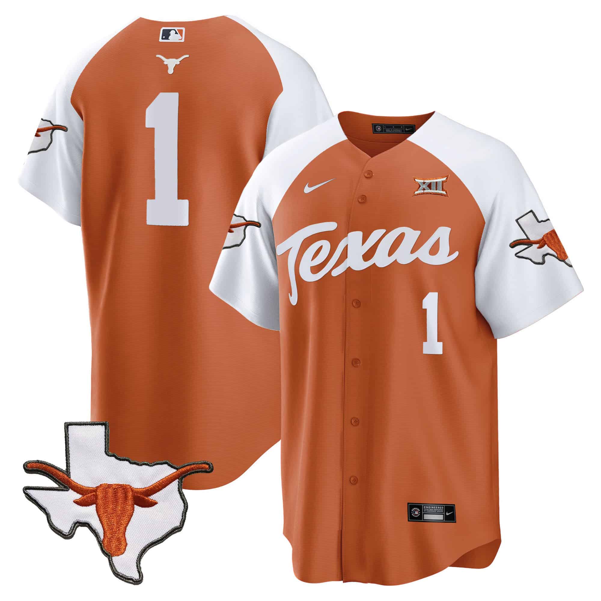 Texas Longhorns Baseball Jersey - All Stitched #6 NCVLZGXV