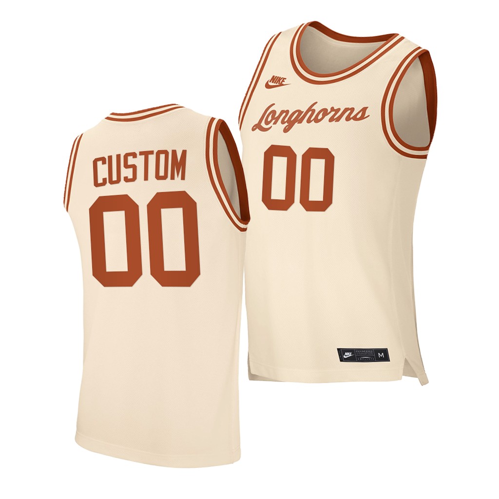 Texas Longhorns Custom Cream -21 Retro Jersey H5WLZGXV