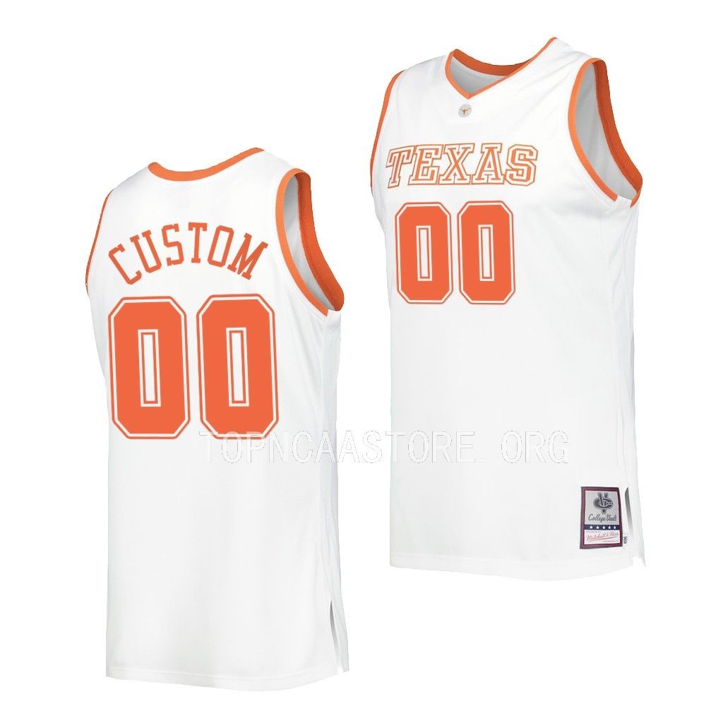 Texas Longhorns Custom White #00 Throwback Jersey College AAF4RGXV