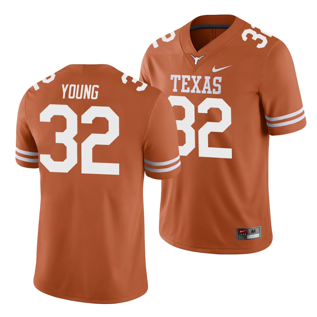 Texas Longhorns Daniel Young Texas Orange College Game Jersey ZDZU9GXV