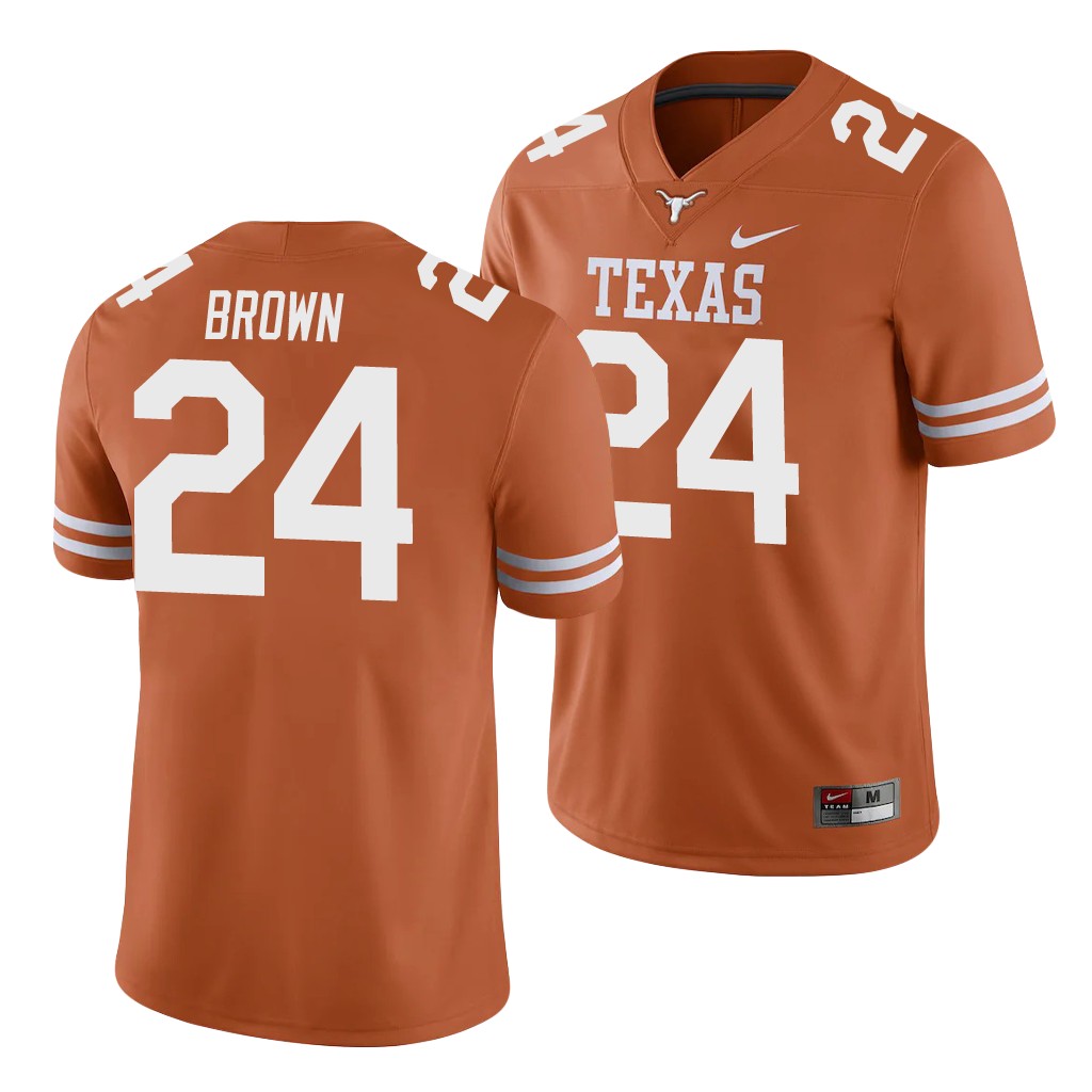 Texas Longhorns Derrian Brown Texas Orange College Game Jersey SMUUIGXV