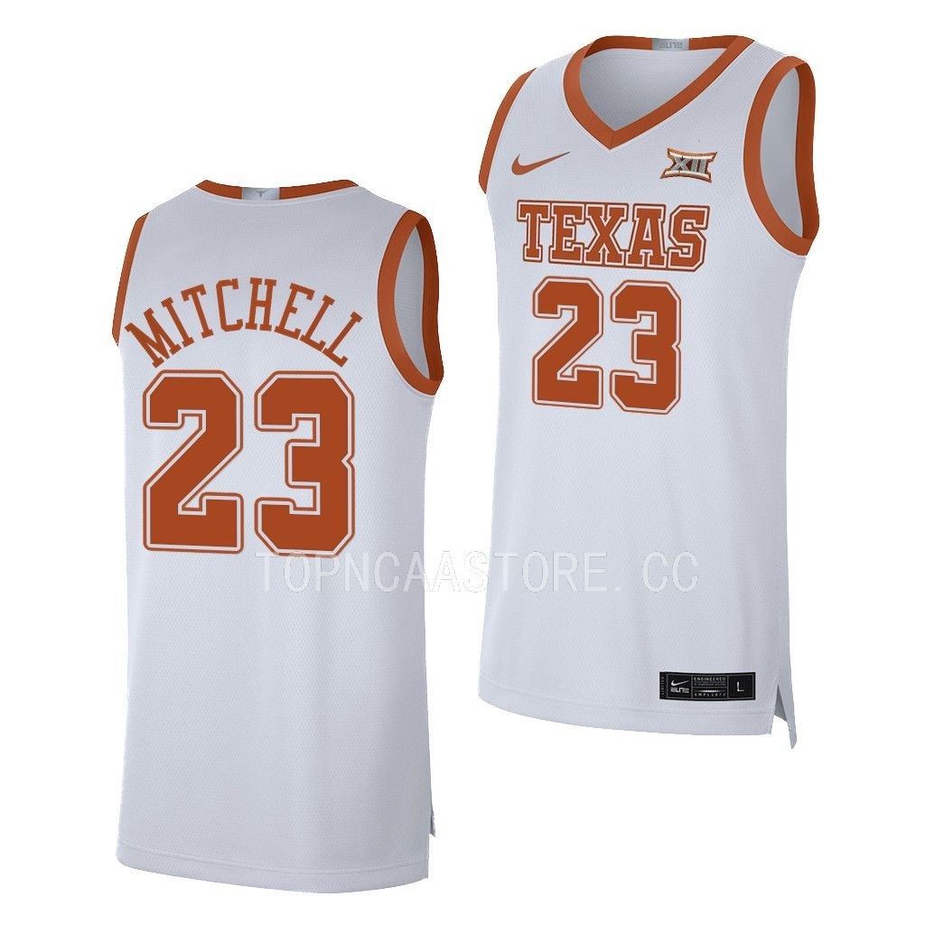 Texas Longhorns Dillon Mitchell White #23 Jersey 2022-23 Limited DHGVRGXV