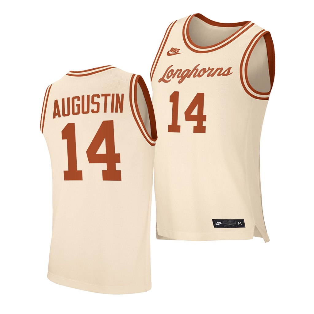Texas Longhorns D.J. Augustin Cream Retro Jersey PXVXOGXV