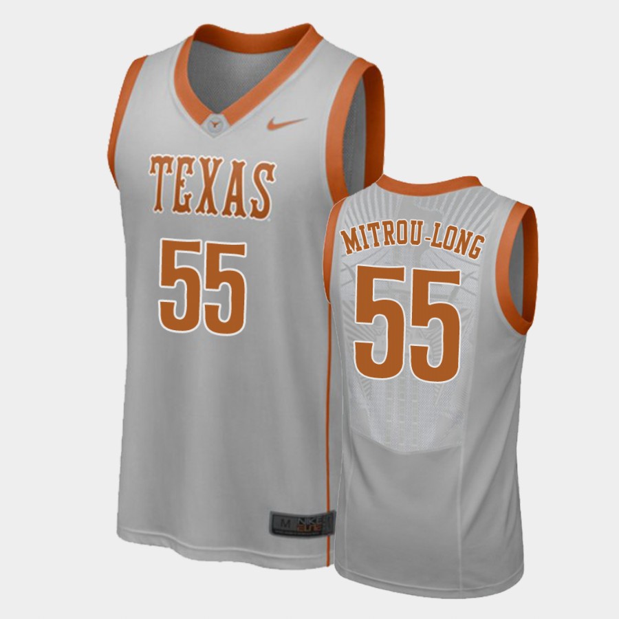 Texas Longhorns Elijah Mitrou-Long Gray College Jersey LGVOGGXV