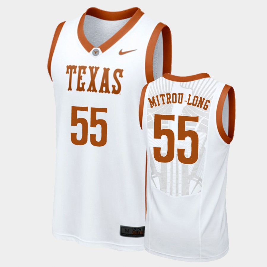 Texas Longhorns Elijah Mitrou-Long White College Jersey VX1OEGXV