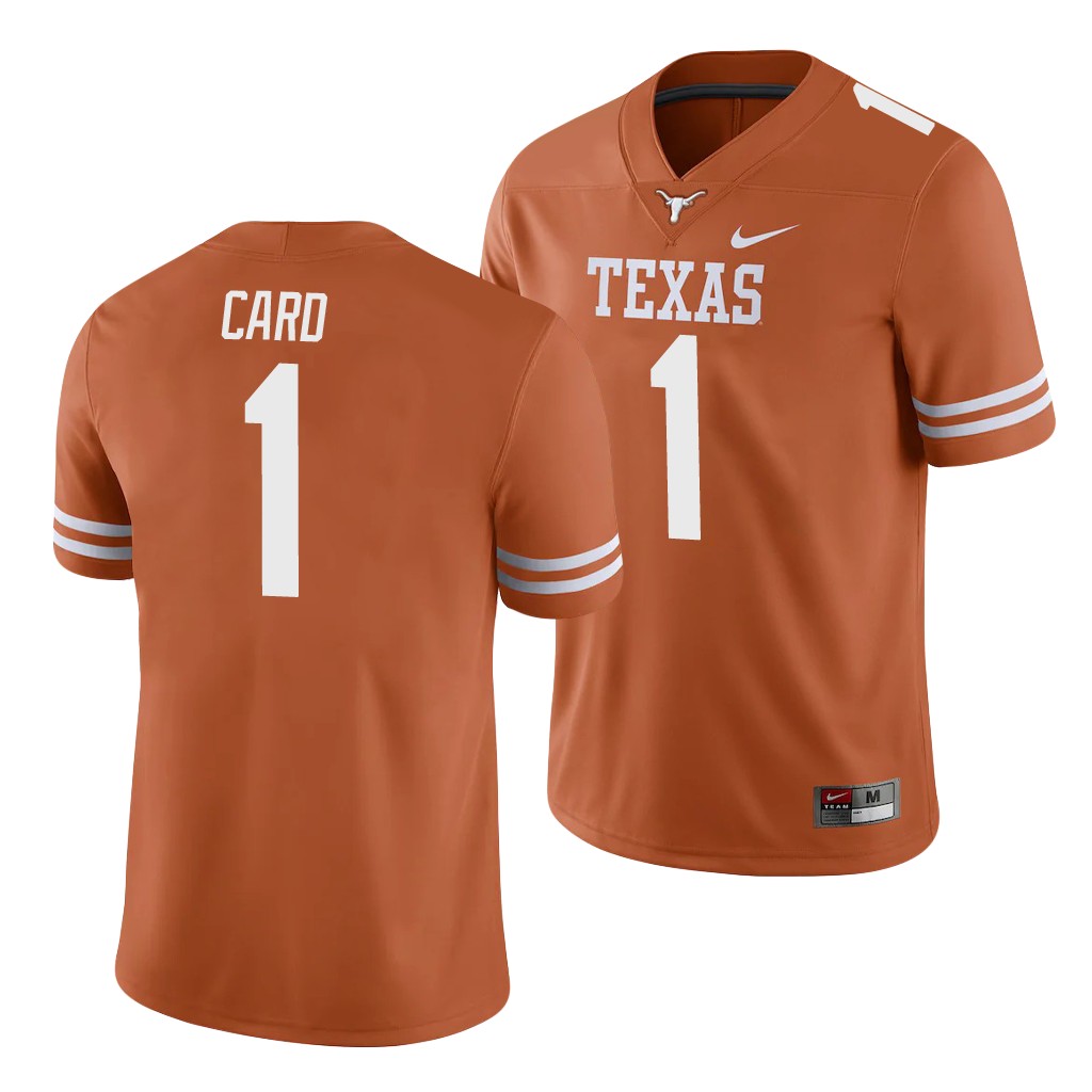Texas Longhorns Hudson Card Texas Orange College Game Jersey BKCV7GXV