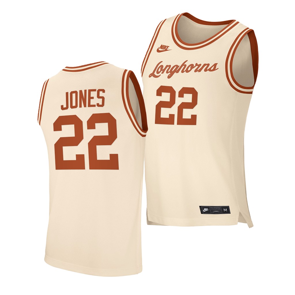 Texas Longhorns Kai Jones Cream -21 Retro Jersey XOGPBGXV