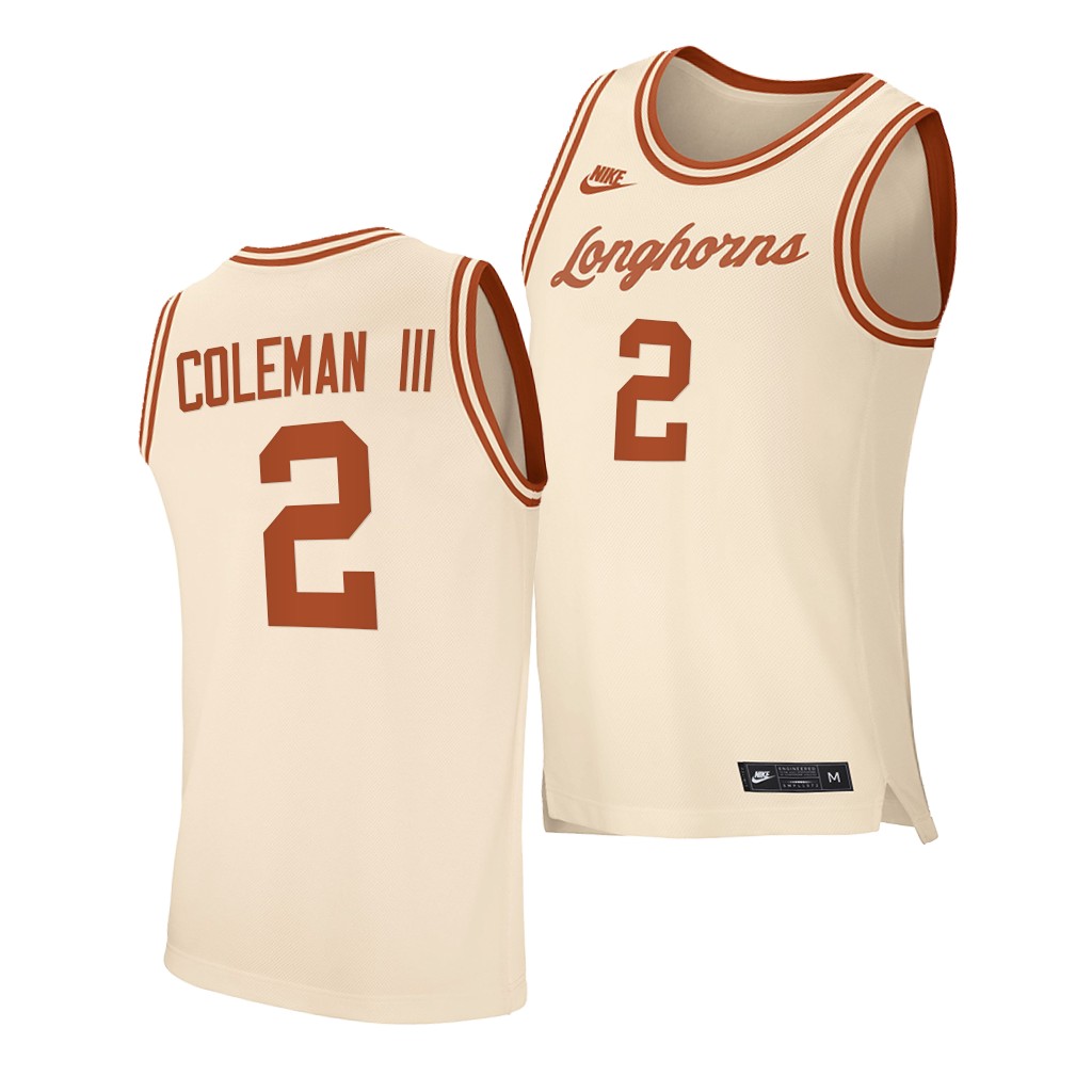 Texas Longhorns Matt Coleman III Cream -21 Retro Jersey UWQBWGXV