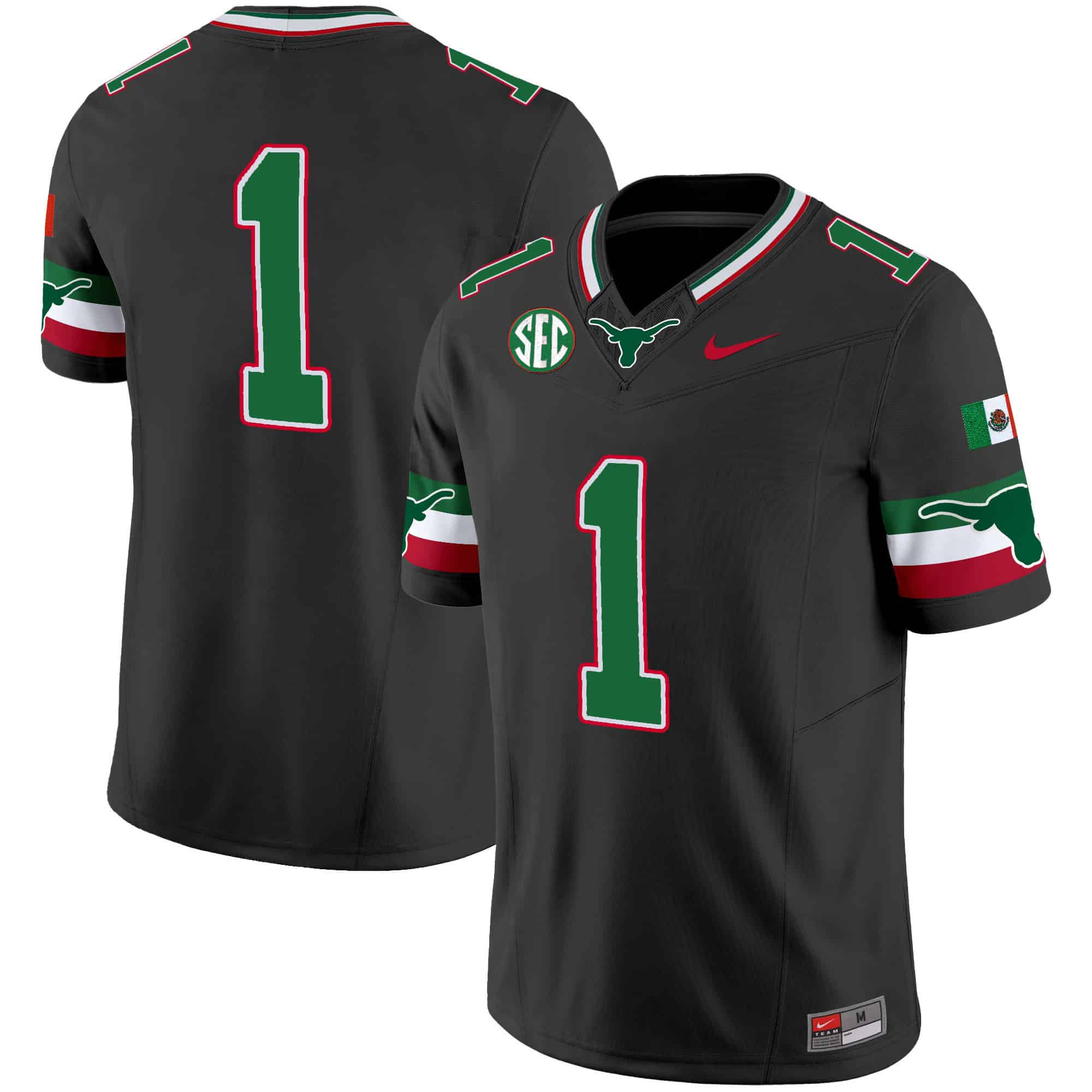 Texas Longhorns Mexico SEC Patch Vapor Jersey - All Stitched #12 DFIUQGXV