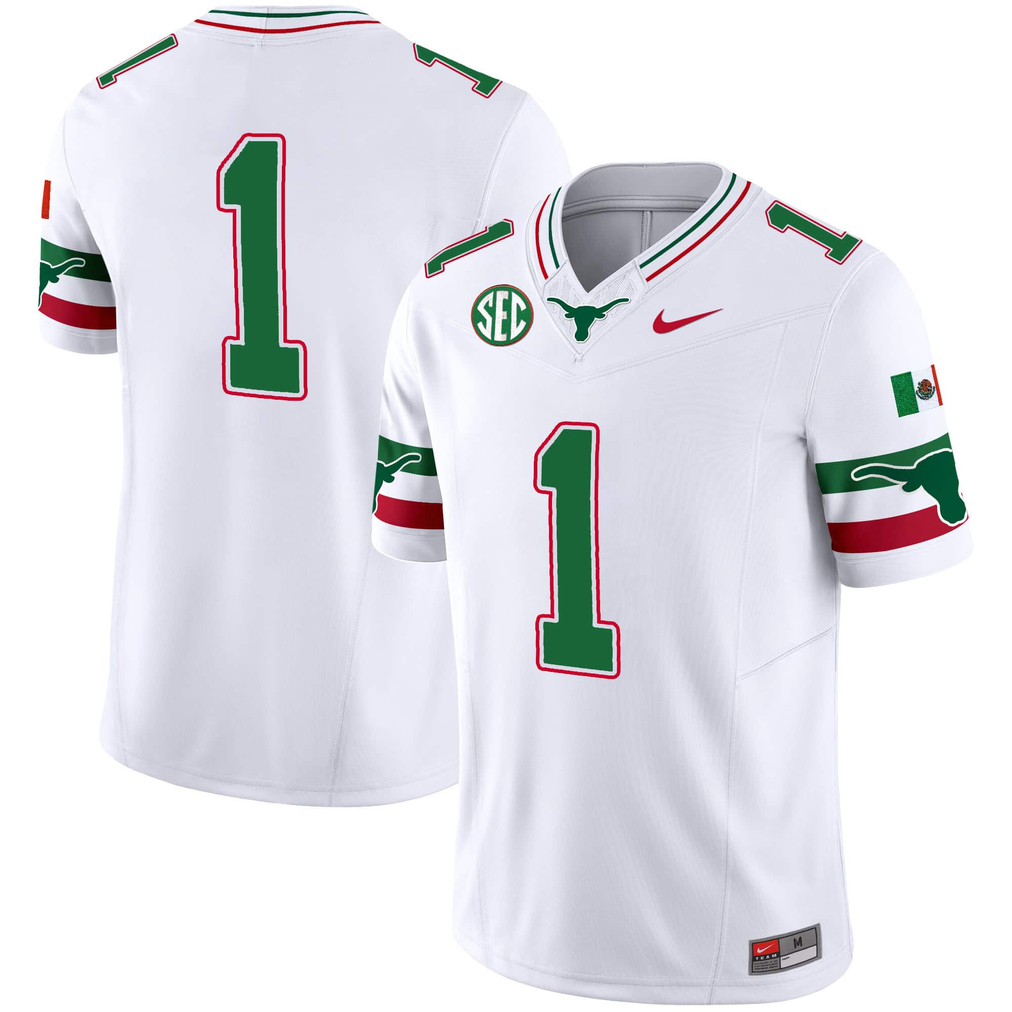 Texas Longhorns Mexico SEC Patch Vapor Jersey - All Stitched #6 FRIKLGXV