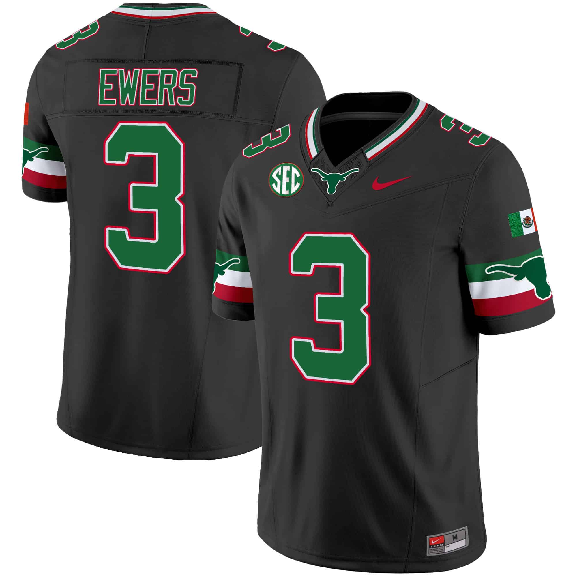 Texas Longhorns Mexico SEC Patch Vapor Jersey - All Stitched #8 8TWUVGXV