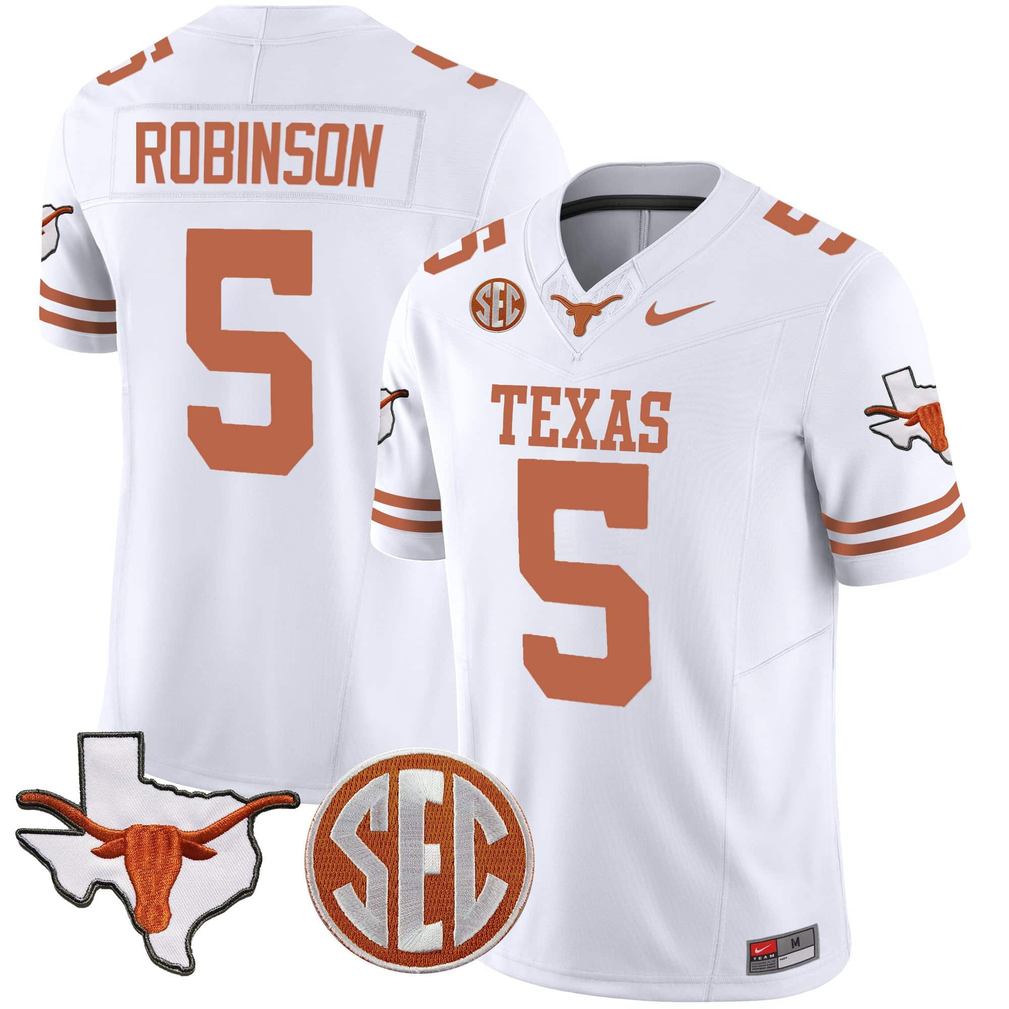 Texas Longhorns State Map &amp SEC Patch Vapor Jersey V4 - All Stitched #27 ZQ7DMGXV