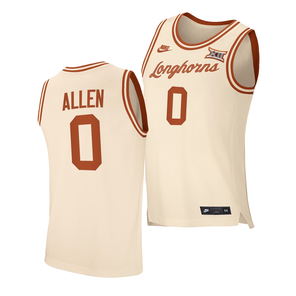 Texas Longhorns Timmy Allen #0 Cream College Jersey Transfer 6R7ESGXV