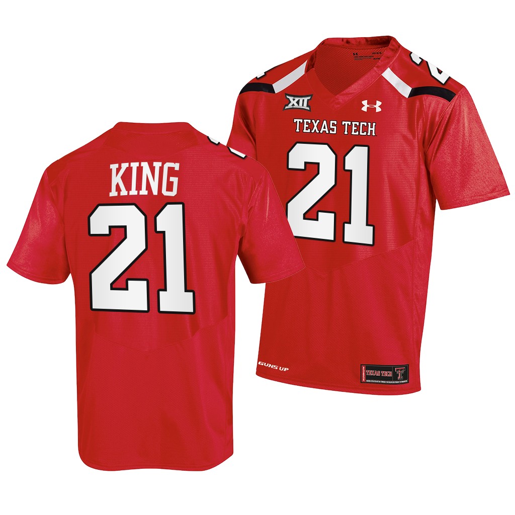 Texas Tech Red Raiders #21 Tyler King 2022-23 College Red Jersey EDF0FGXV