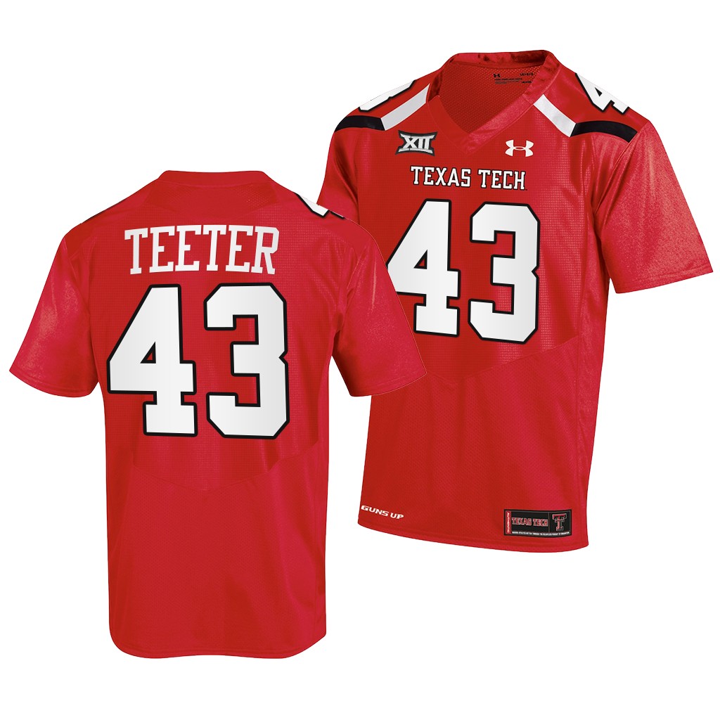 Texas Tech Red Raiders #43 Henry Teeter 2022-23 College Red Jersey ZWJR9GXV