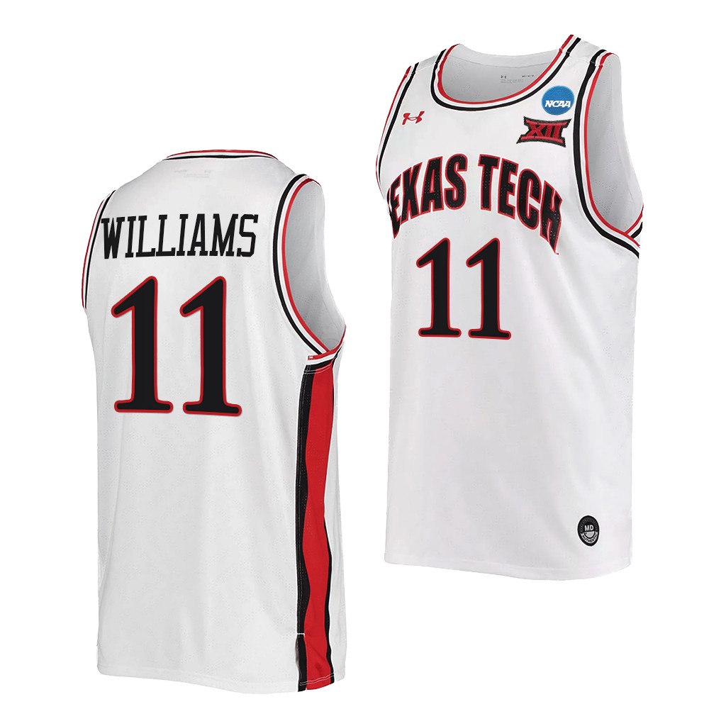 Texas Tech Red Raiders Bryson Williams March Madness Retro uniform White #11 Jersey VTFOVGXV